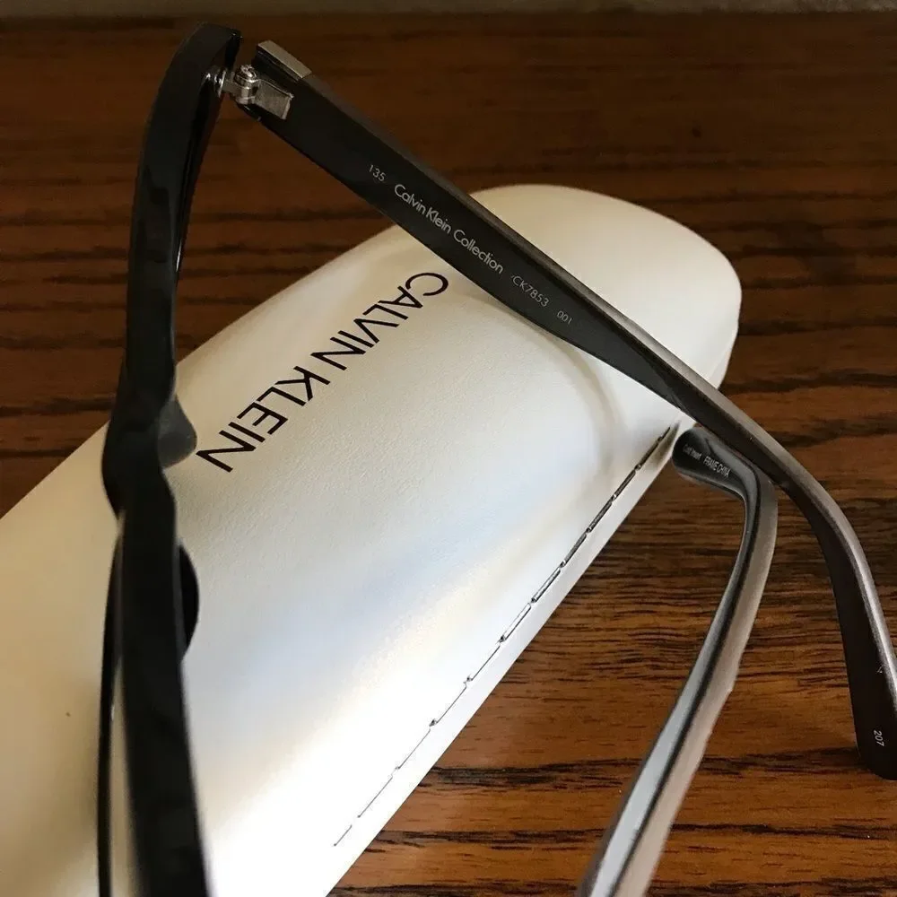CALVIN Klein eyeglass frame black with wood look temples gorpcore NWOT
